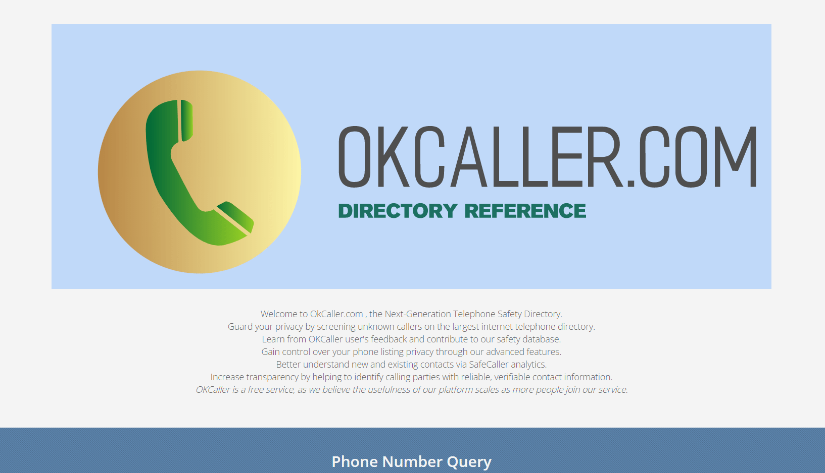 <strong>Ok Caller|Telephone Safety Directory</strong>